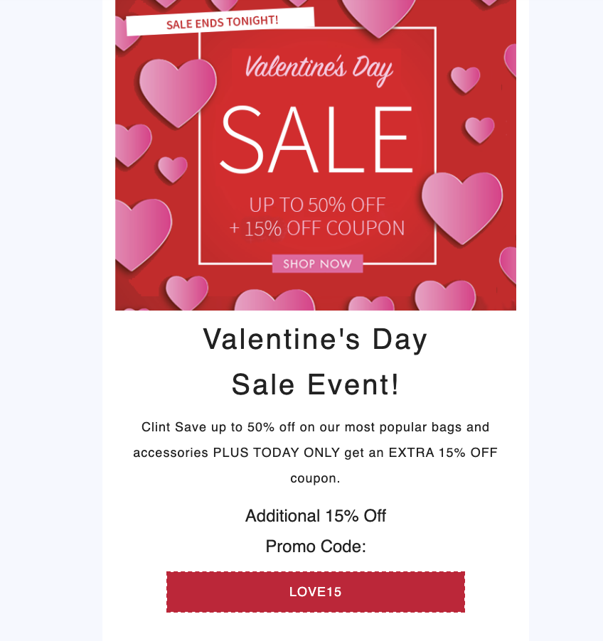 valentines day email marketing idea