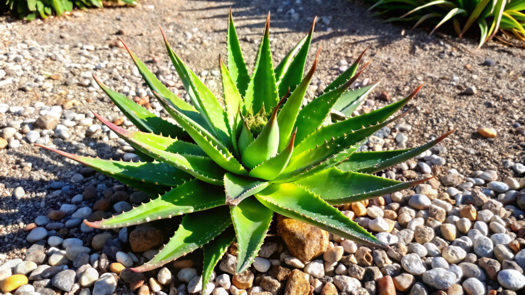 Aloe vera (Aloe barbadensis miller) com folhas grossas