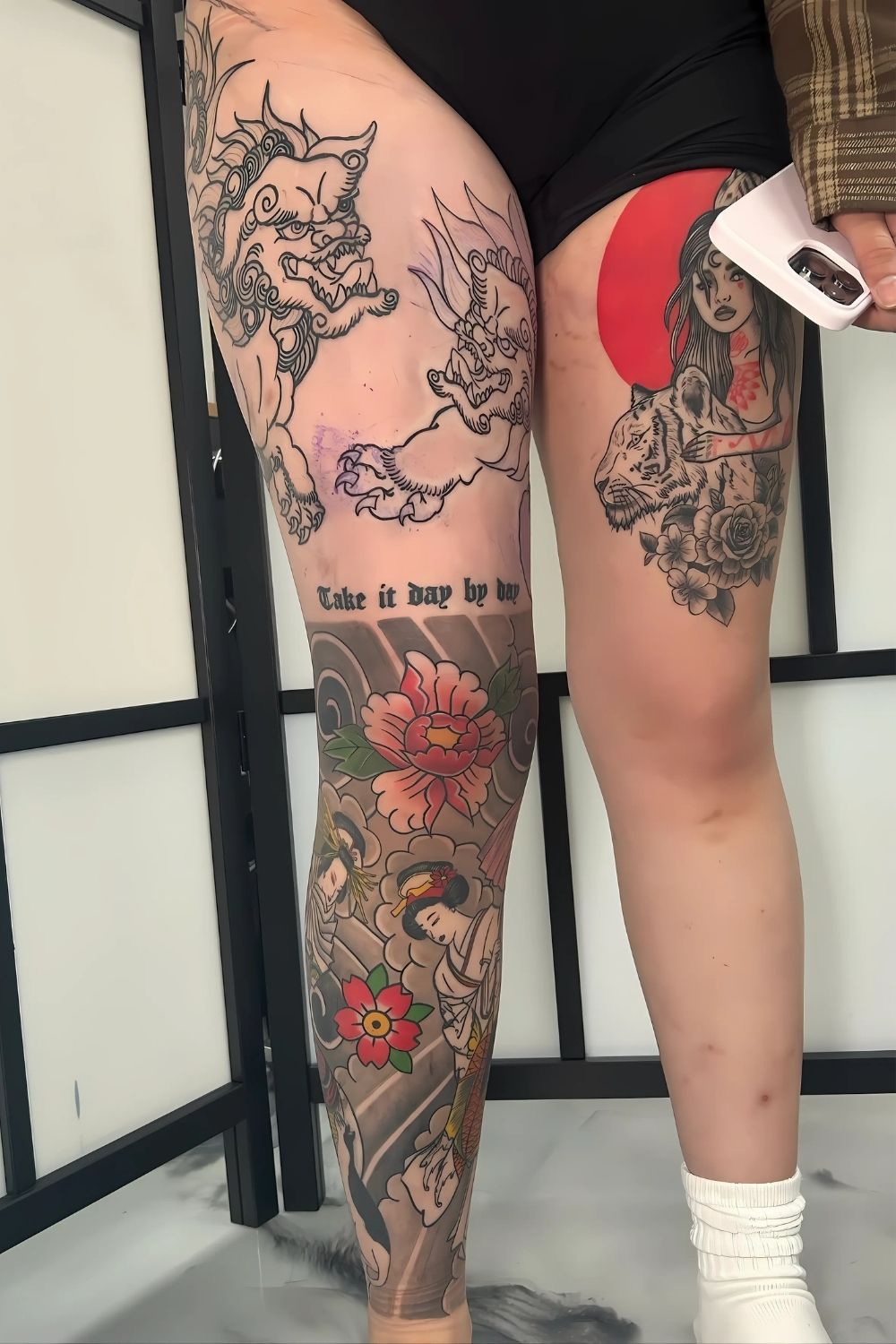 Japanese Thigh Tattoo
