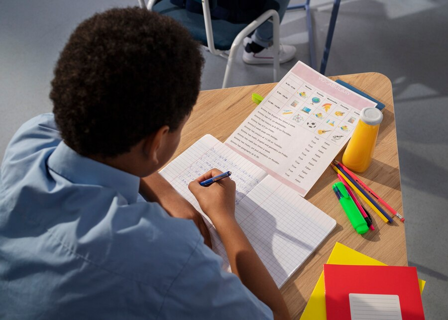 A child showcasing an effective study habit.