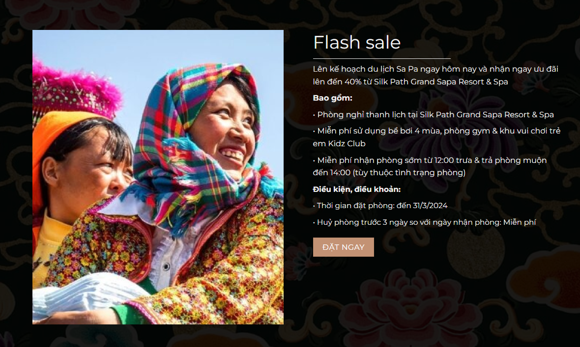 Chương trình ưu đãi Flash Sale tại Silk Path Grand Sapa
