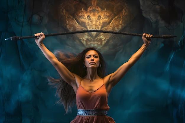 Embrace Your Inner Warrior A bold and empowering Woman in warrior pose  embodying strength and resilience in the face of adversity Generative ai |  Premium AI-generated image