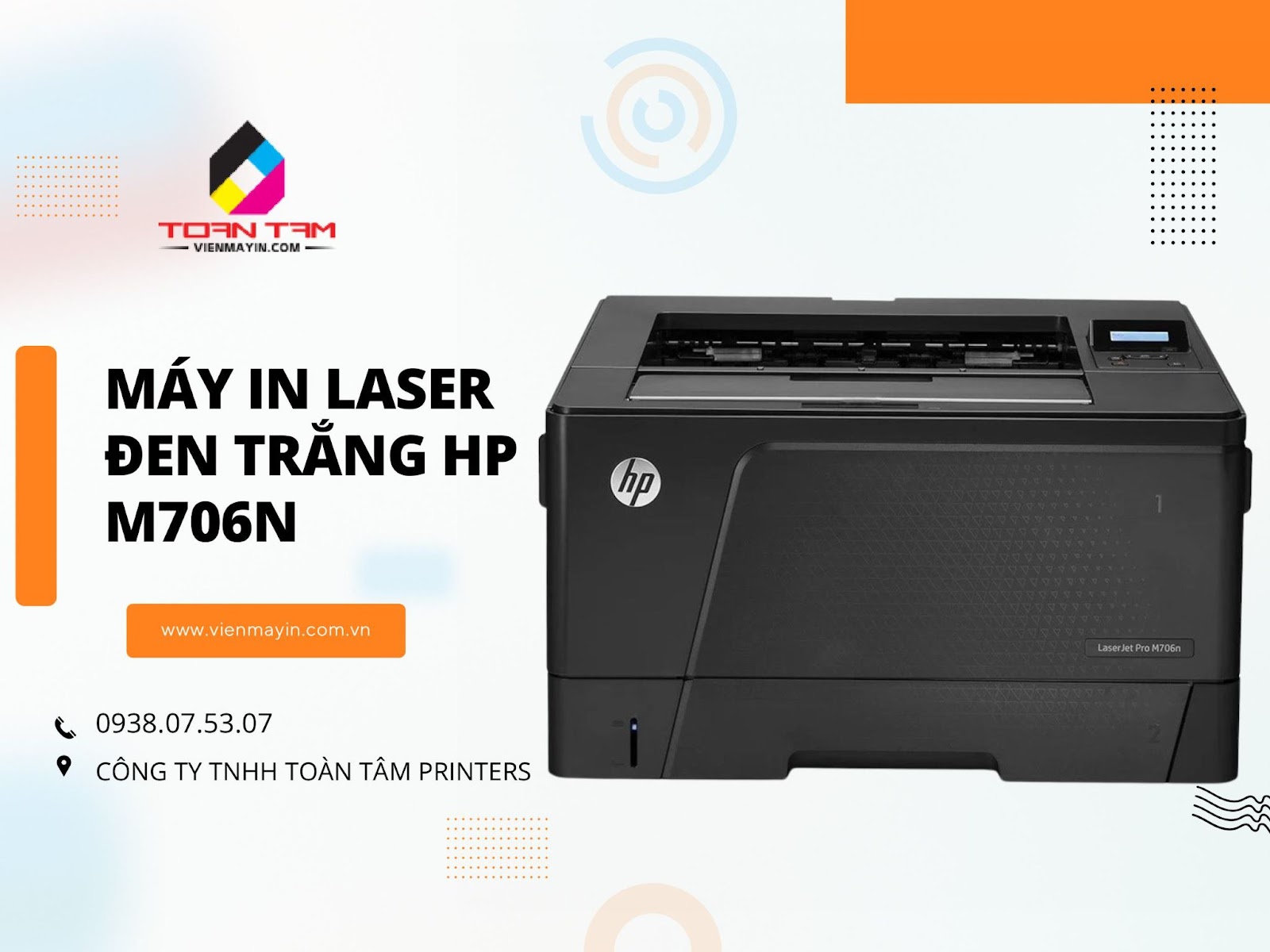 Máy in laser đen trắng HP M706N chất lượng 