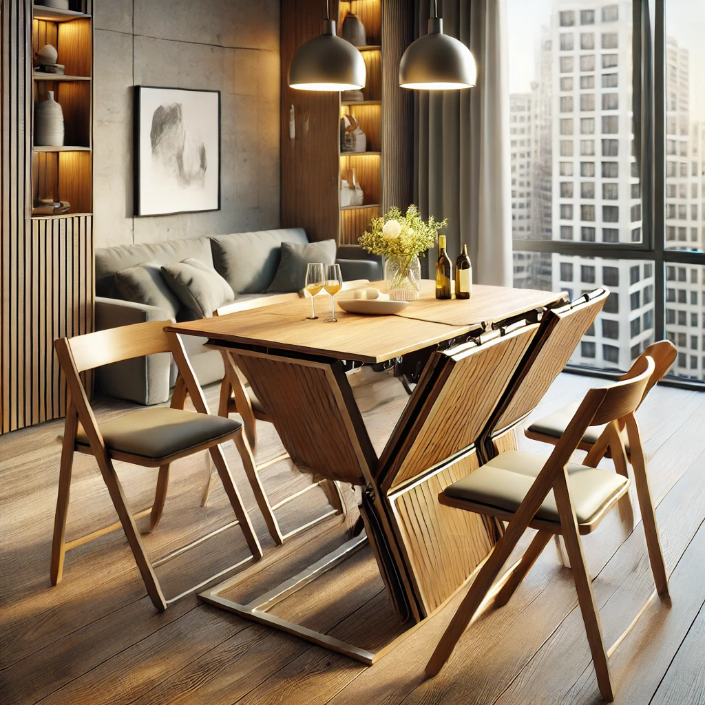 Dining just got smarter—foldable dining sets for easy storage and style.