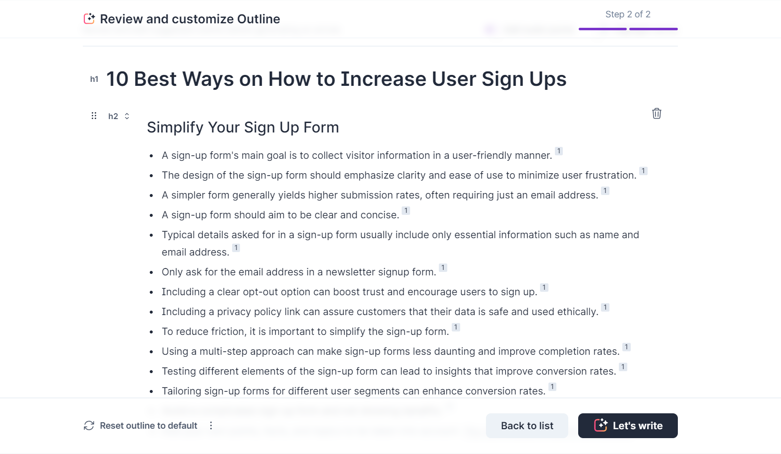 Surfer outline builder