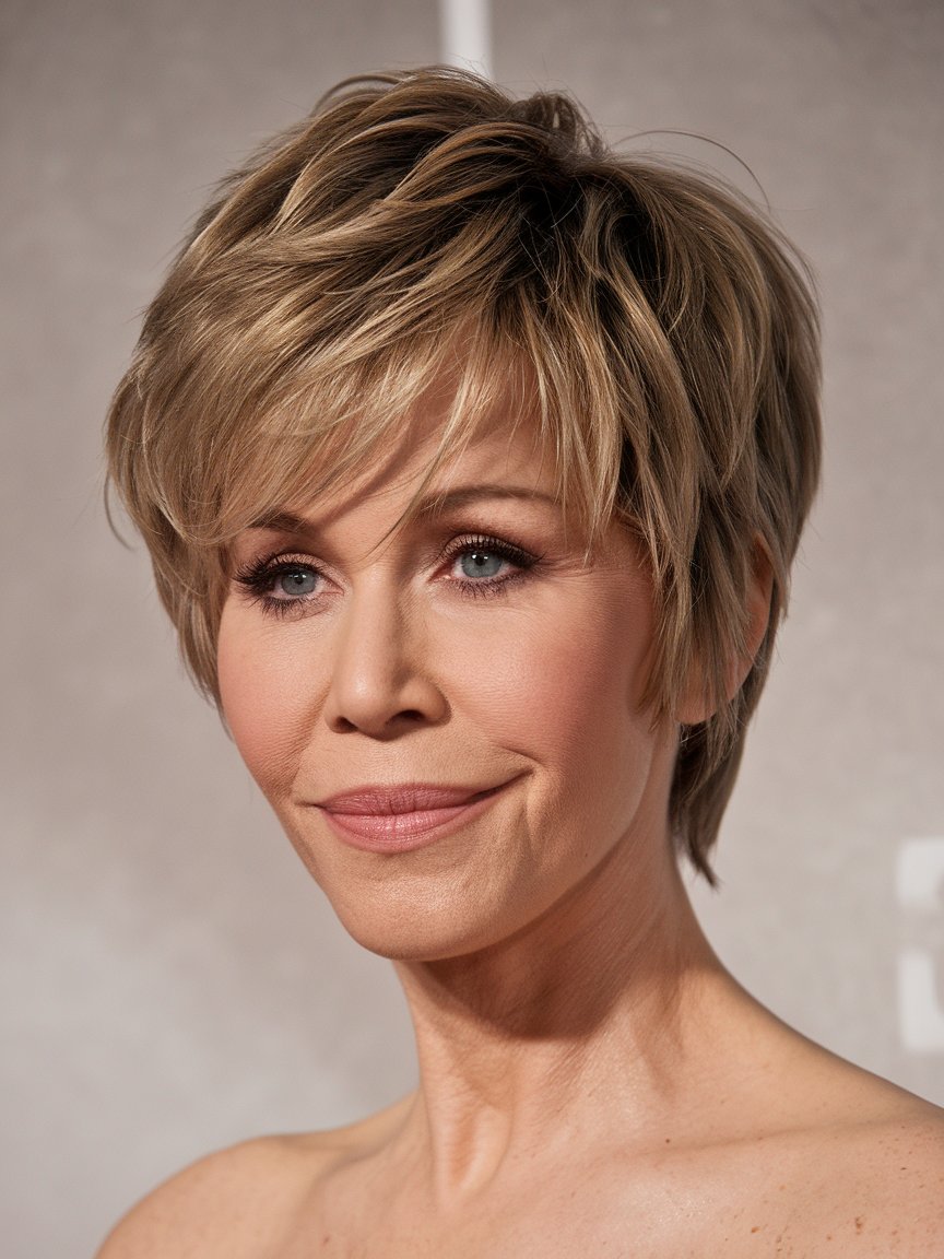 2. Textured Pixie with Side-Swept Bangs