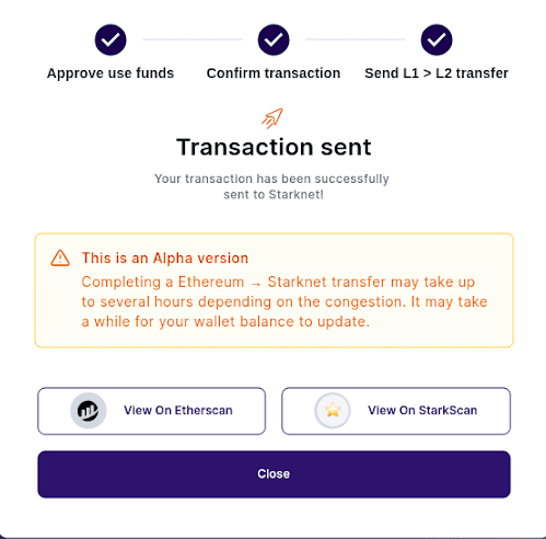 Starknet транзакции в сети