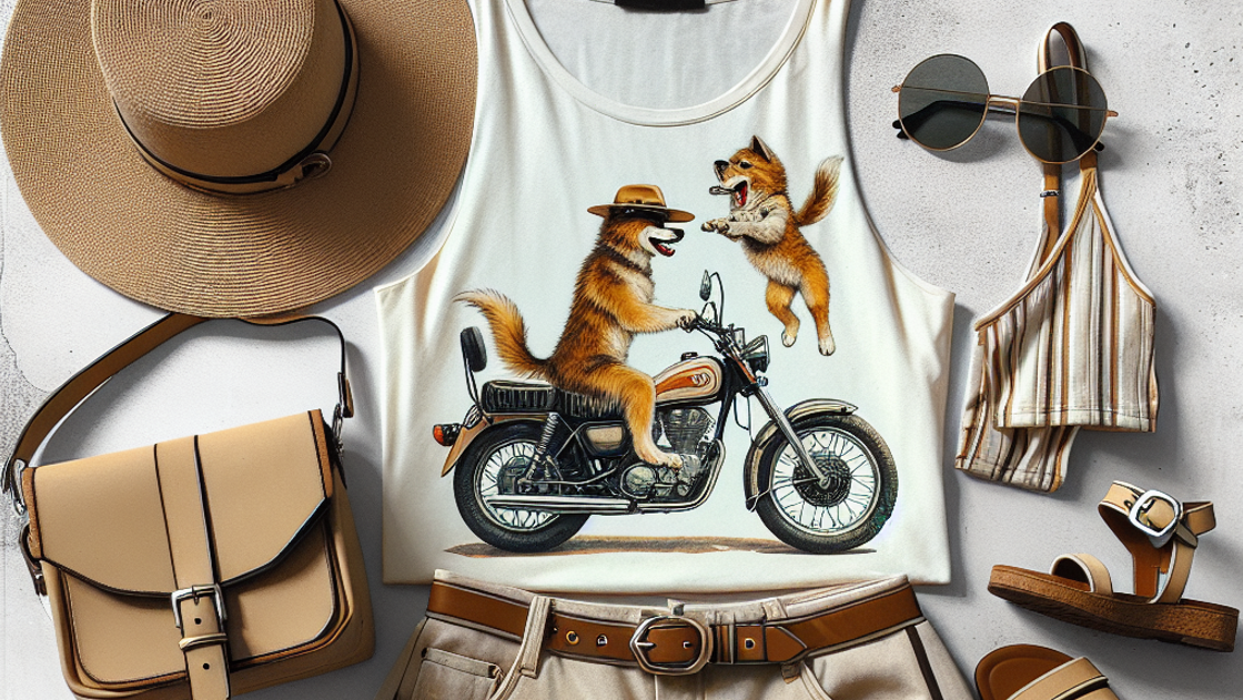 Livin the Dream Snoopy White Tank Top Motorcycle