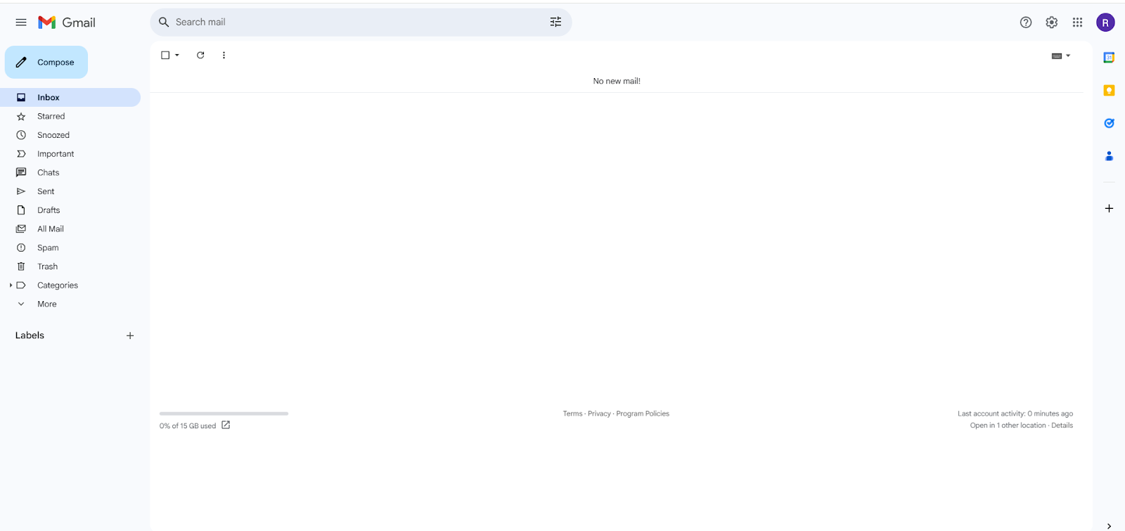 gmail account page