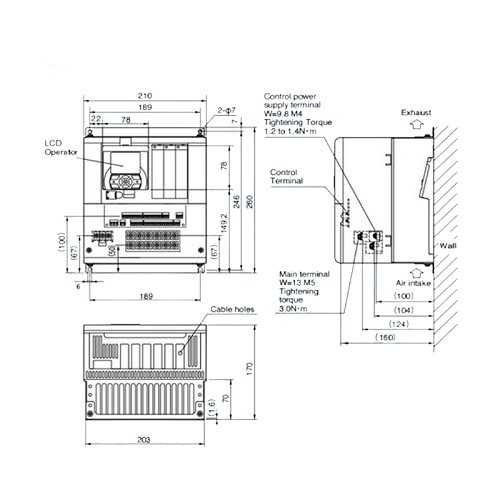 Kích thước P1-00175HFEF, P1-00250HFEF, P1-00310HFEF