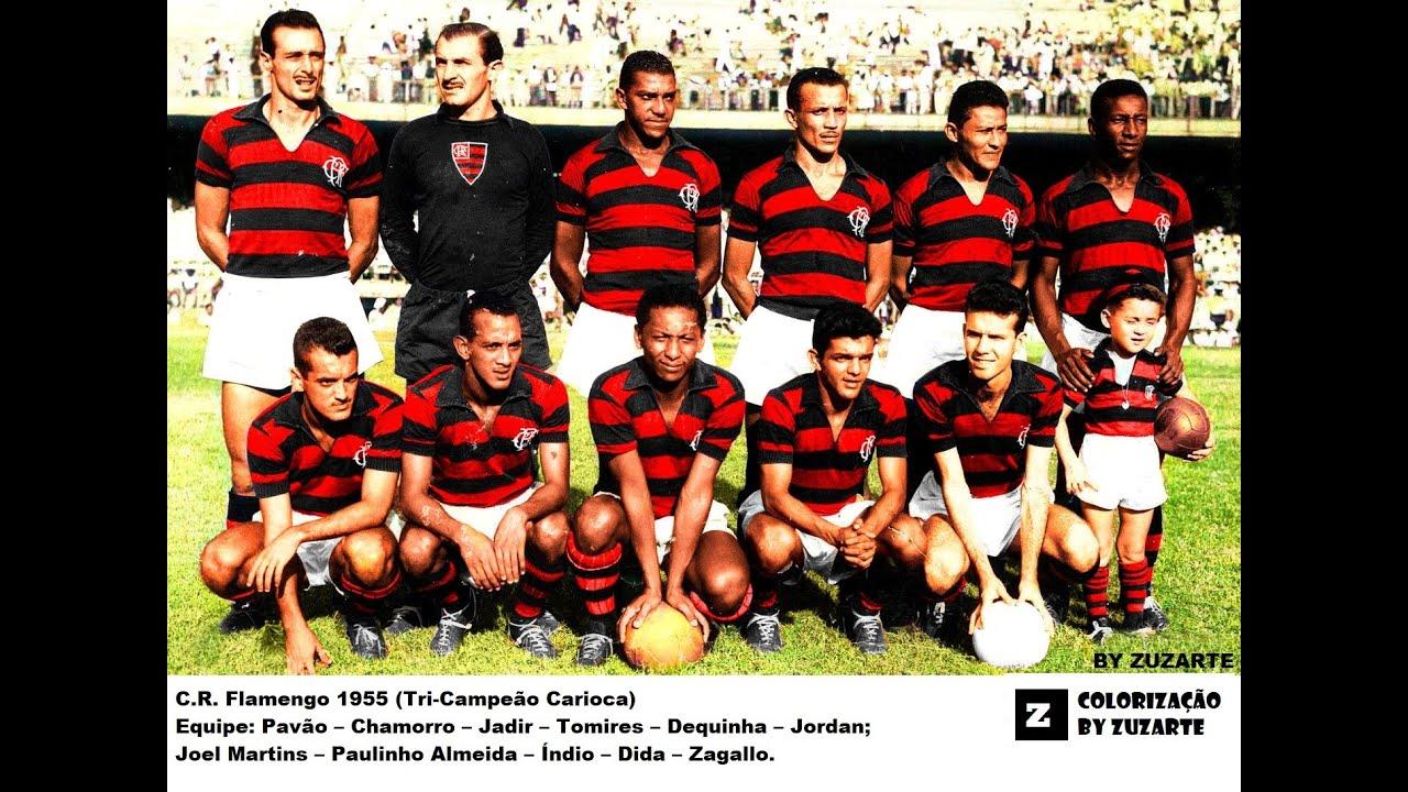 CR FLAMENGO 1955- TRI CAMPEÃO CARIOCA E CAMPEÃO DO ASPIRANTE-FOTOS  COLORIZADAS