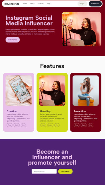 Mobirise HTML blog template showing CSS style 