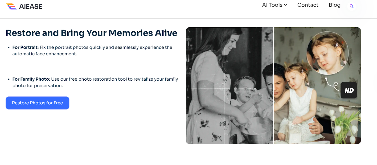 Why Choose AI Ease’s Free Old Photo Restoration Tool?