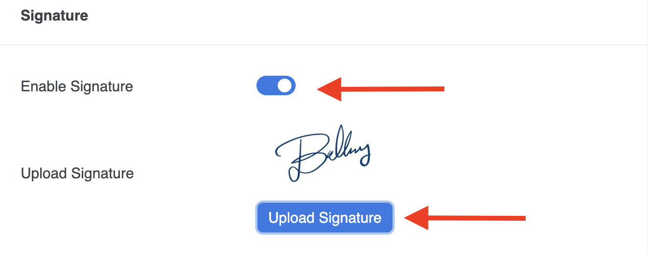 Adding Signature in Invoice