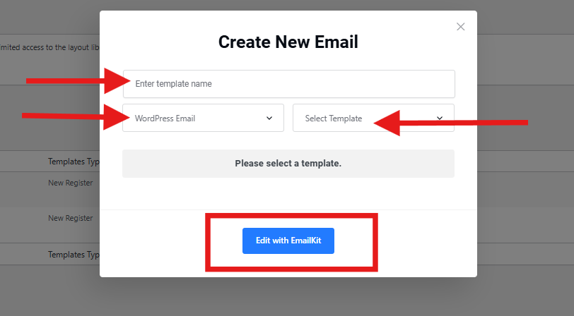 Completing the New Email Template