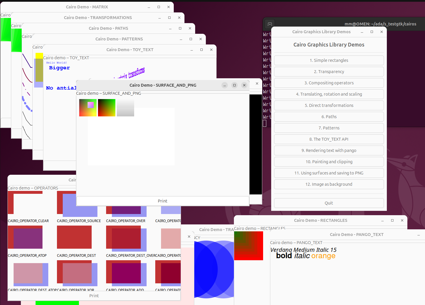 cairo applications run all 1