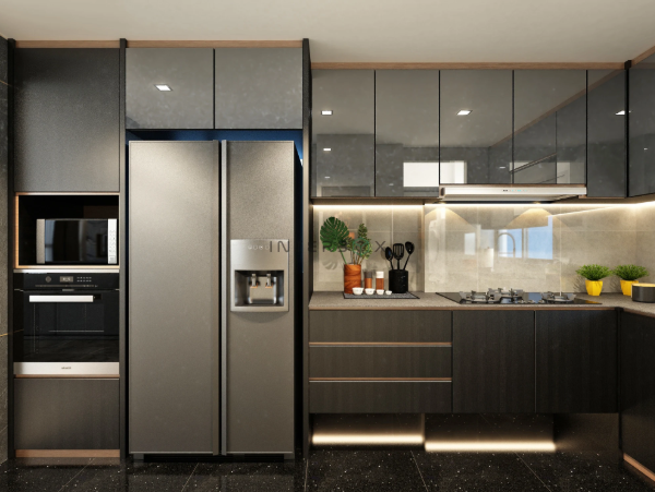 Desain Interior Dapur Black Luxury