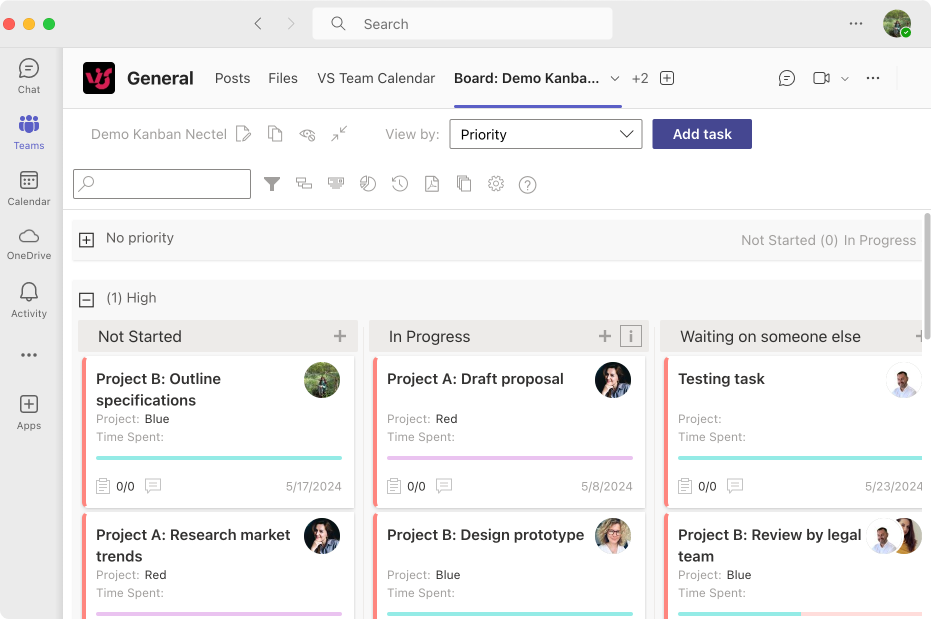 Pic. 7. Example Kanban Board in Microsoft Teams.