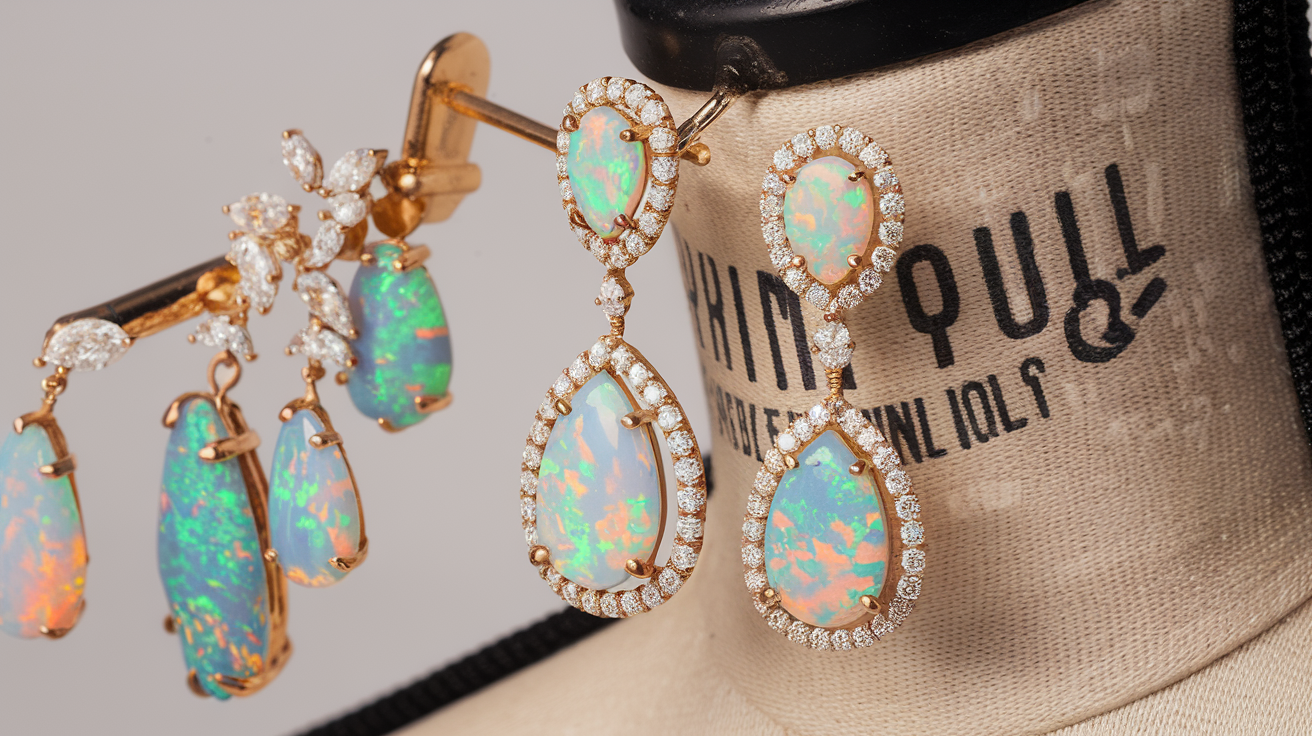 jewelry designers anthony nak opal and diamond drop earrings