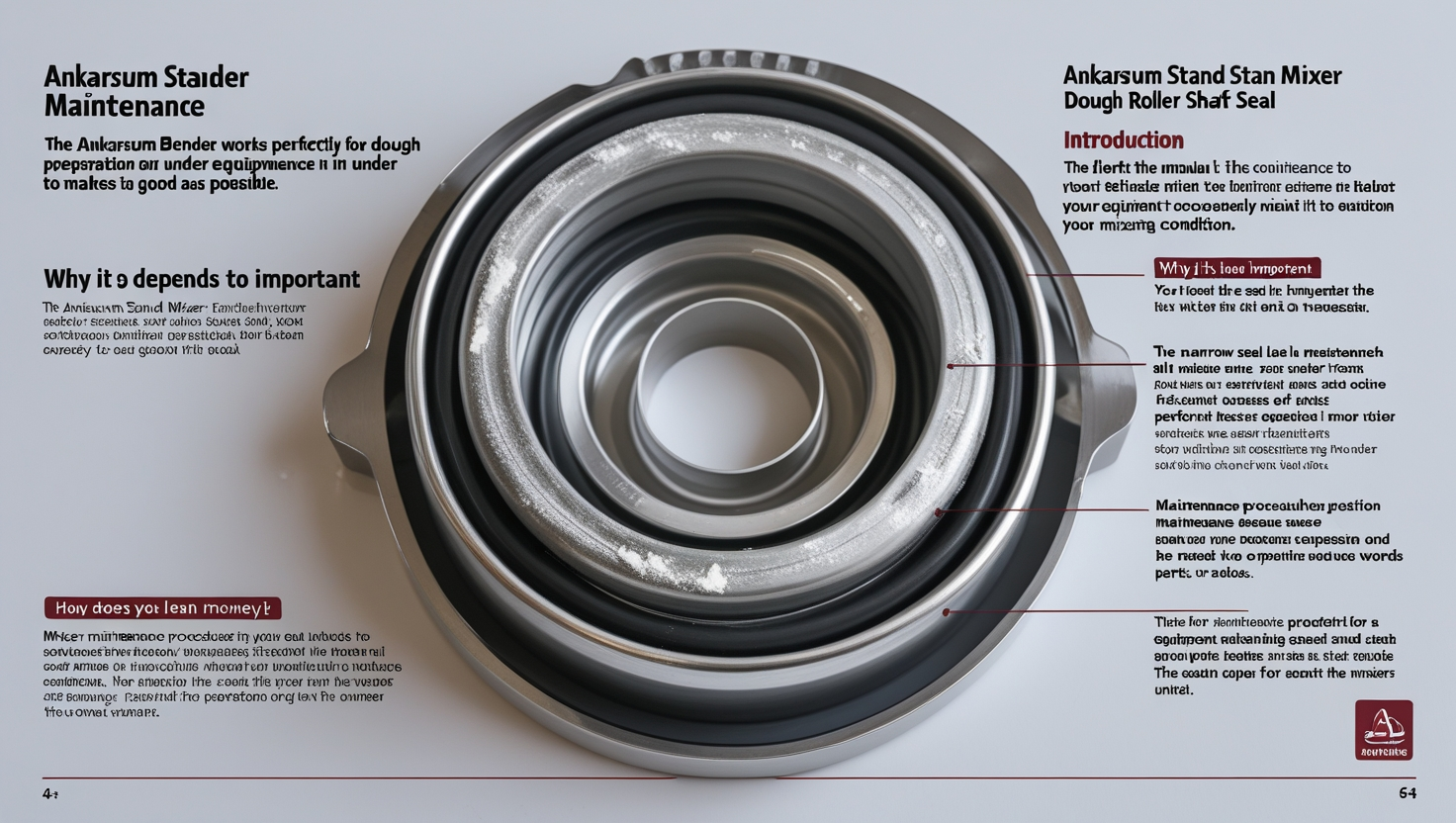 ankarsrum stand mixer clean dough roller shaft seal​