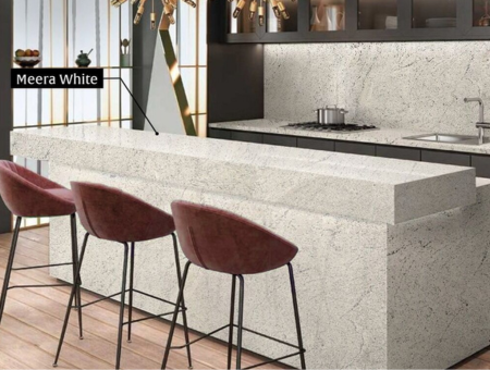 Meera white granite on countertop