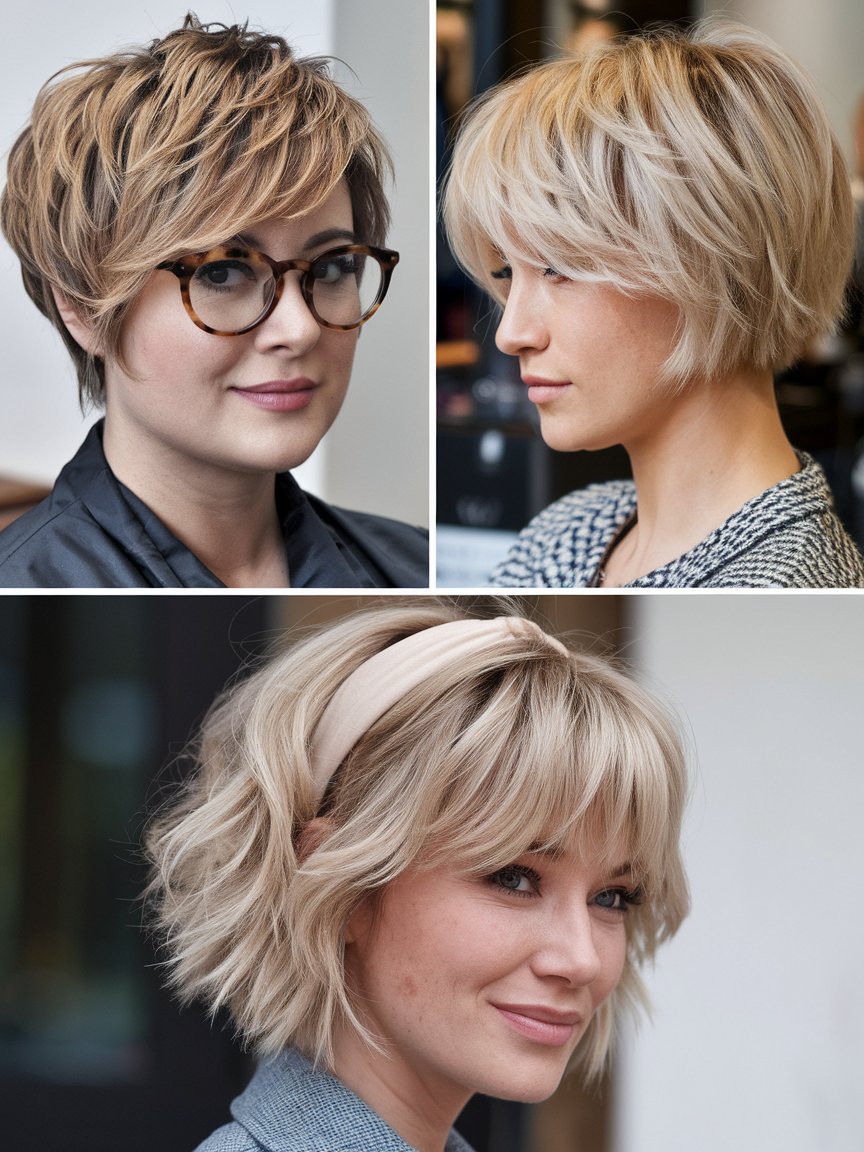 27. Short Blonde Hair with Choppy Layers