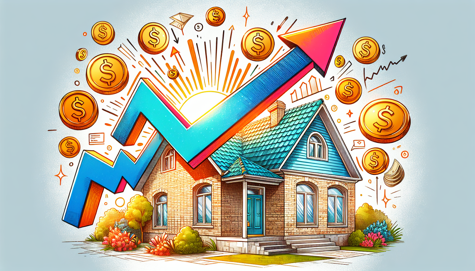 An illustration showing the impact of roof financing on home value.