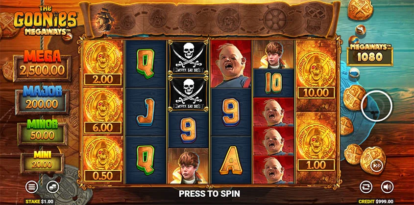 The Goonies Megaways Slot gameplay