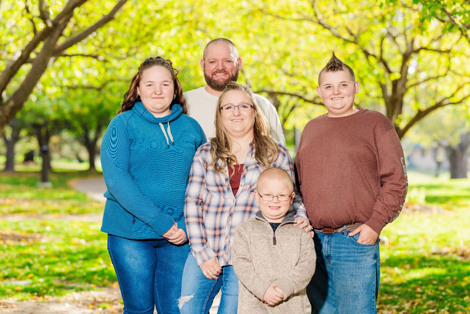 Jessica and Marty with their daughter Piper 15, and sons Raylan 12 and Amias 6. 
