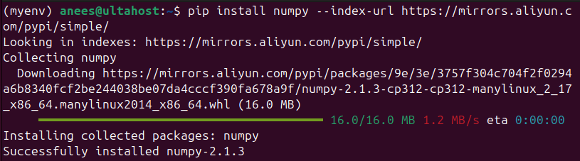 install numpy with pip