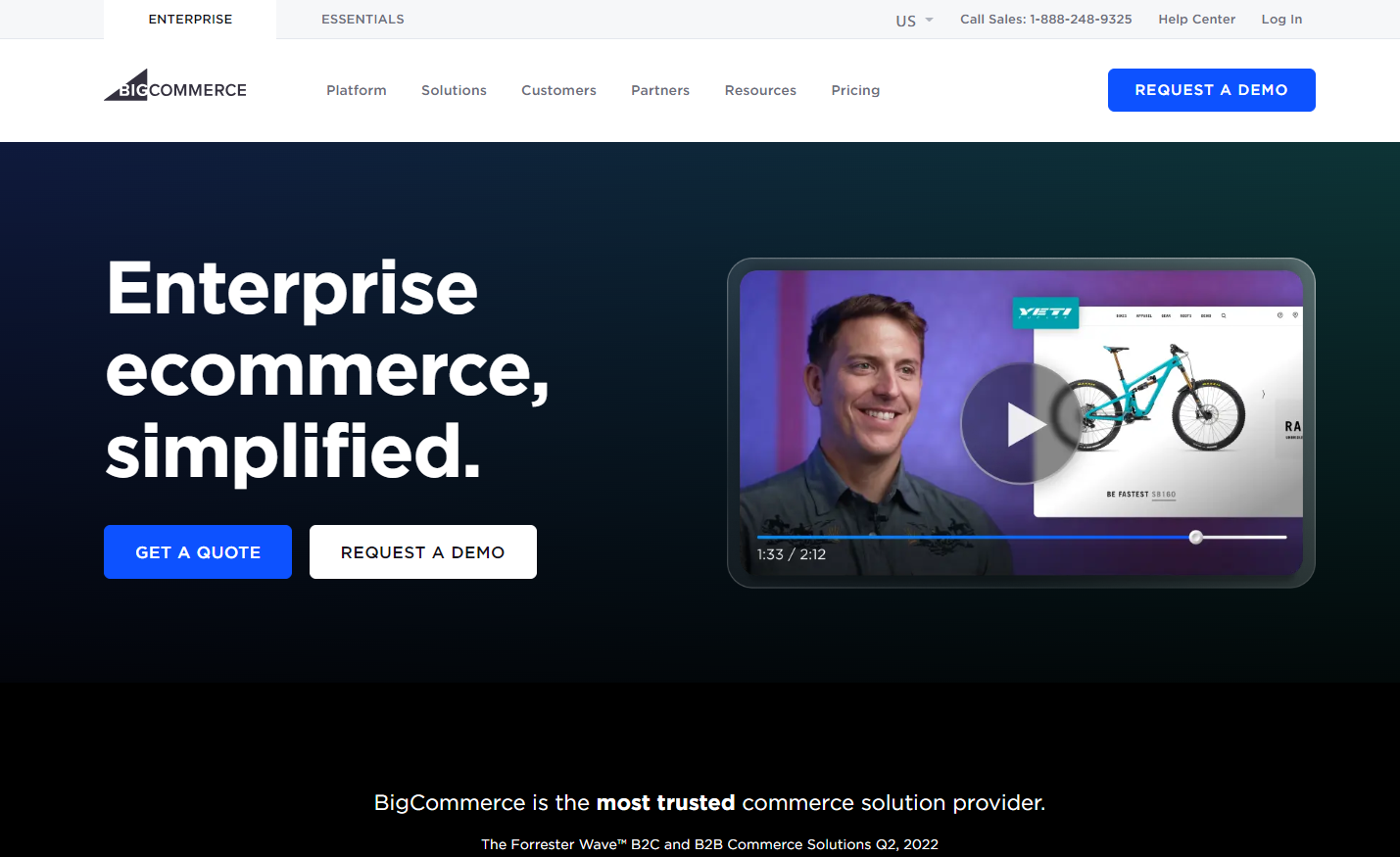 BigCommerce homepage