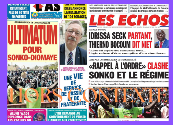 Deux quotidiens sénégalais illustrent une récente manifestation contre l’homosexualité avec une image de 2021