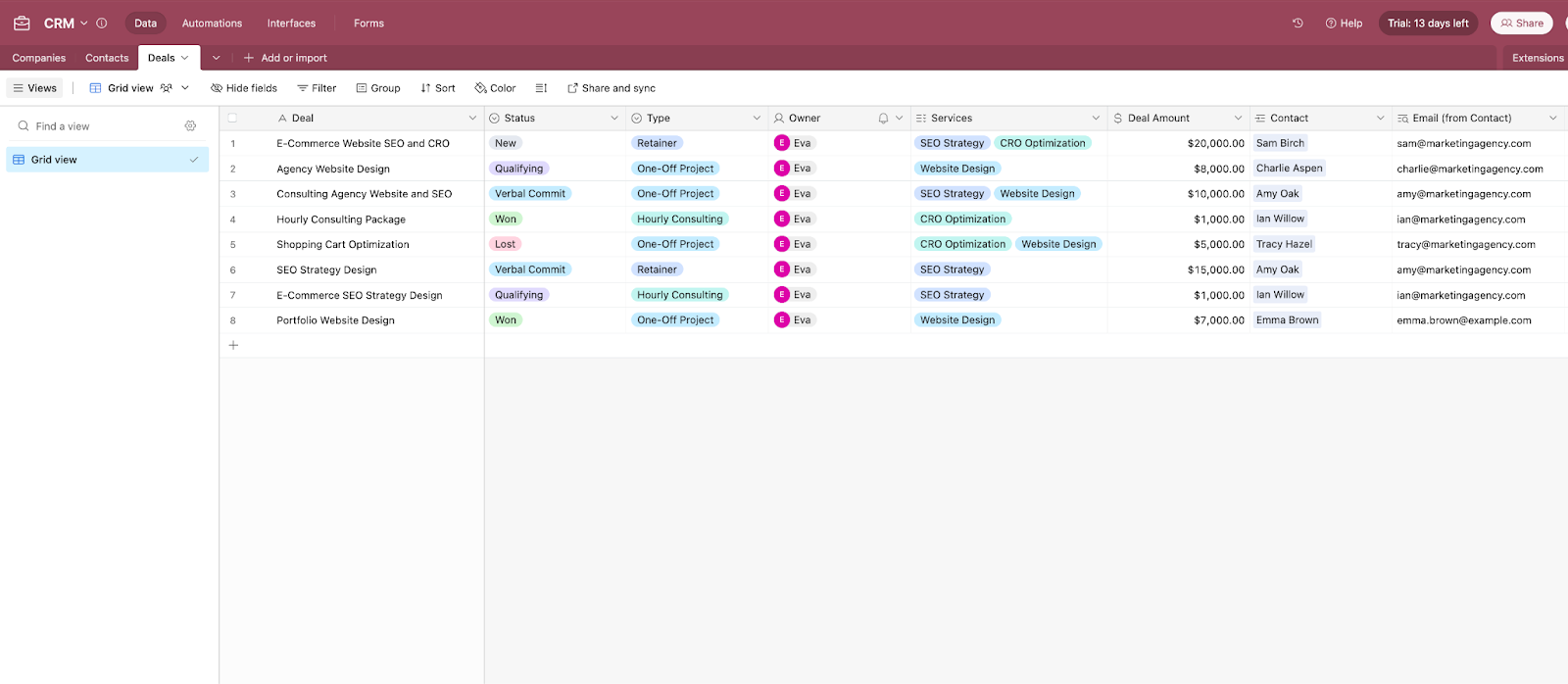 Airtable Basics: Build a simple CRM to store client data