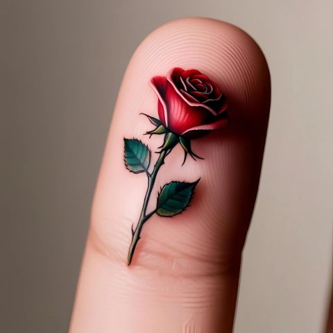 Realistic Rose Tattoo