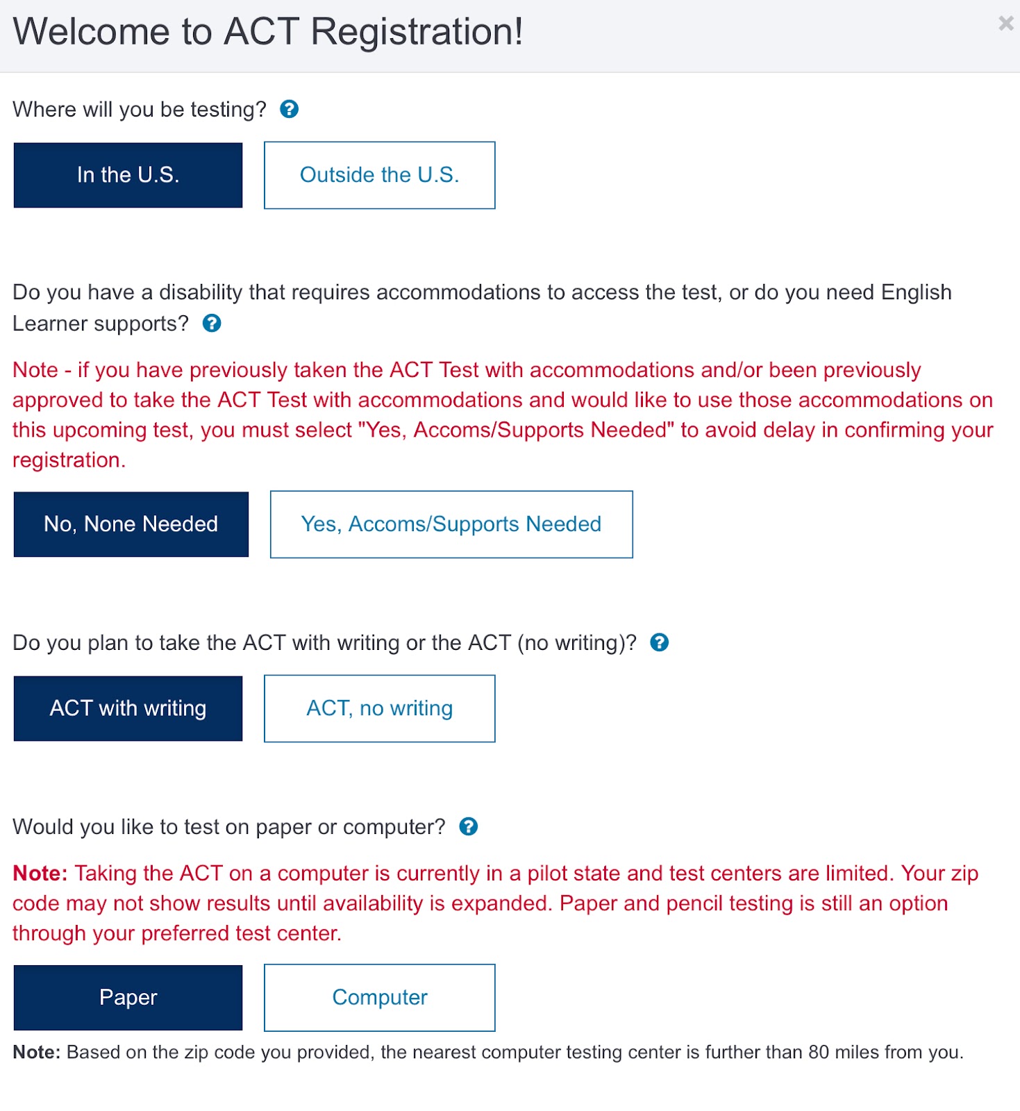 Digital ACT - ACT Registration