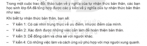 BÀI 6. TỰ NHẬN THỨC BẢN THÂN