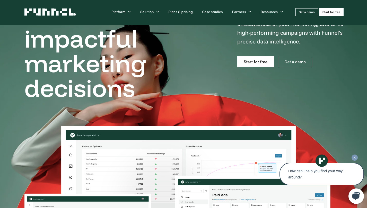 Funnel.io marketing analytics tool showcasing data integration and automated data collection features for streamlined campaign reporting and marketing data analysis.