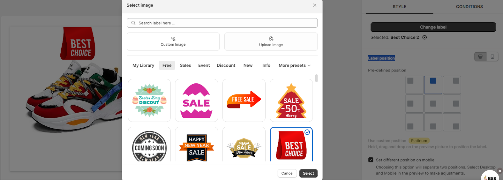 features of BSS: one of the best Shopify apps for clothing store.