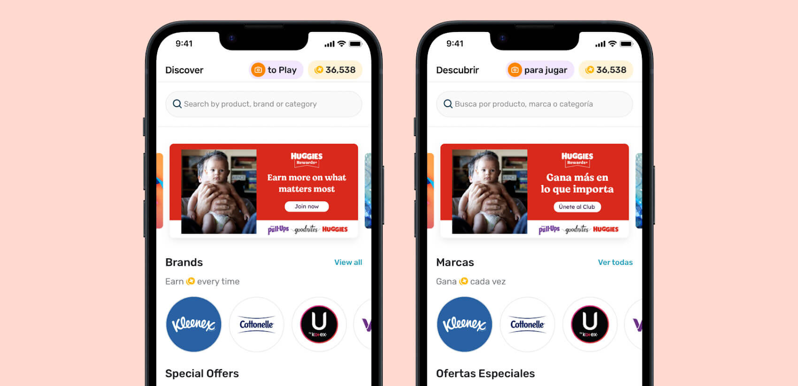 Localization example of Fetch, a rewards app