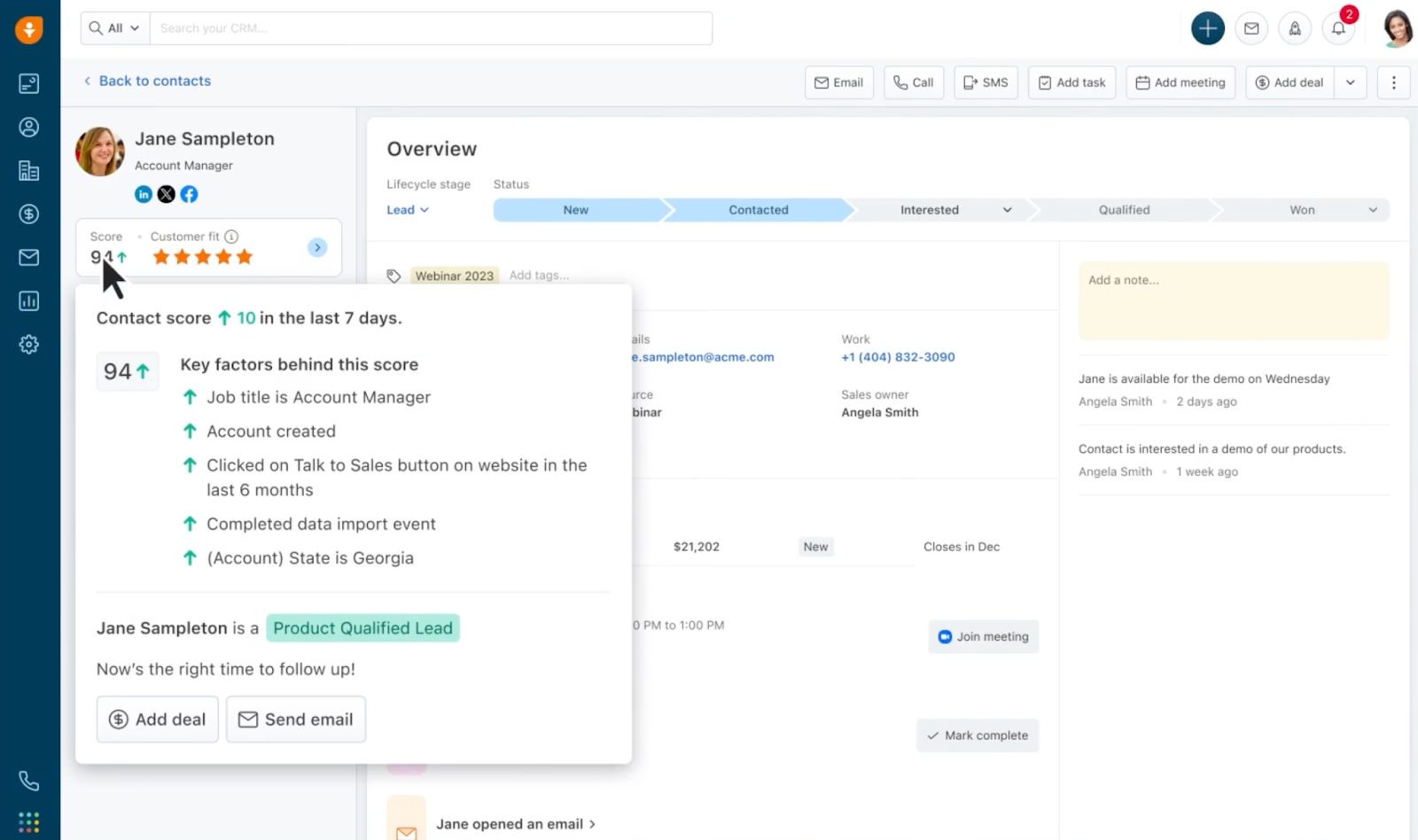 Freshworks CRM dashboard 