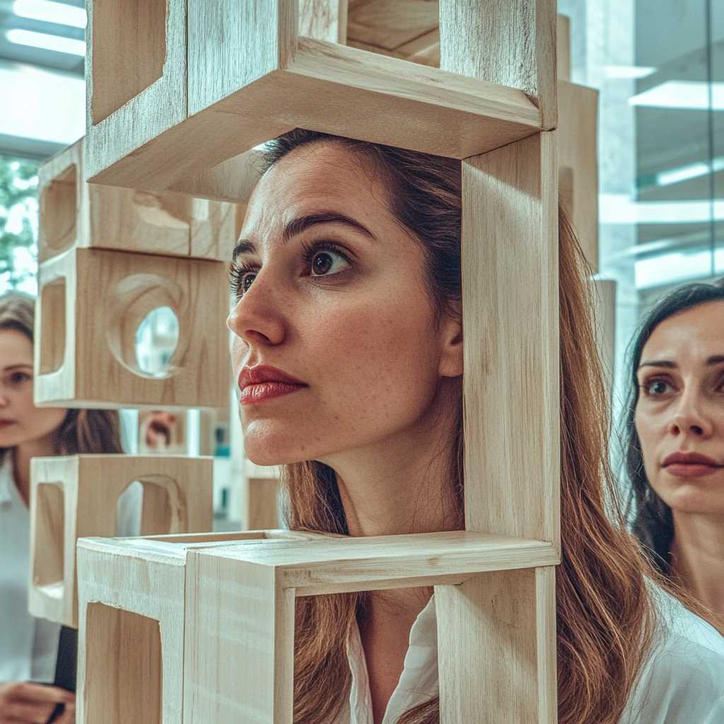 A symbolic image of an employee in a wooden frame shows whether she is fit for the role.