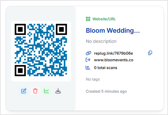 QR code dashboard
