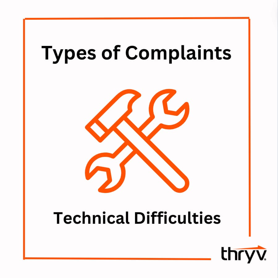 types of customer complaints - technical difficulties