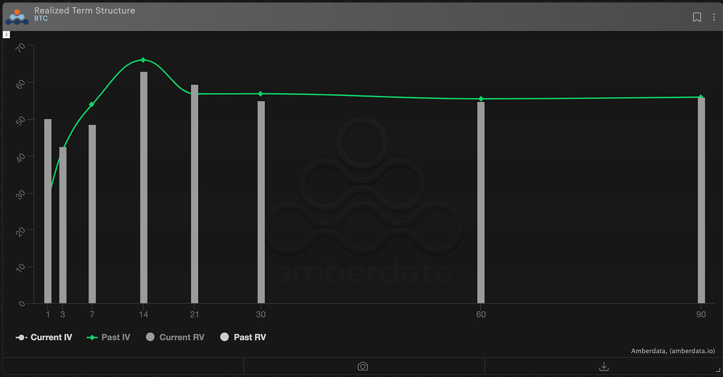 Amberdata Derivatives realized term structure BTC