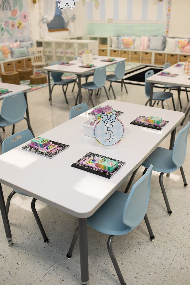 Student desk set up