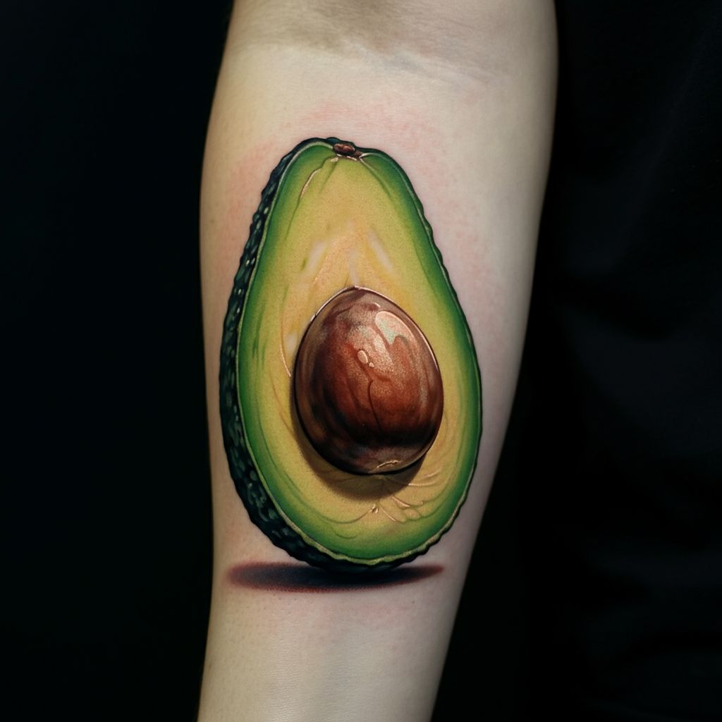 Avocado Tattoo on forearm