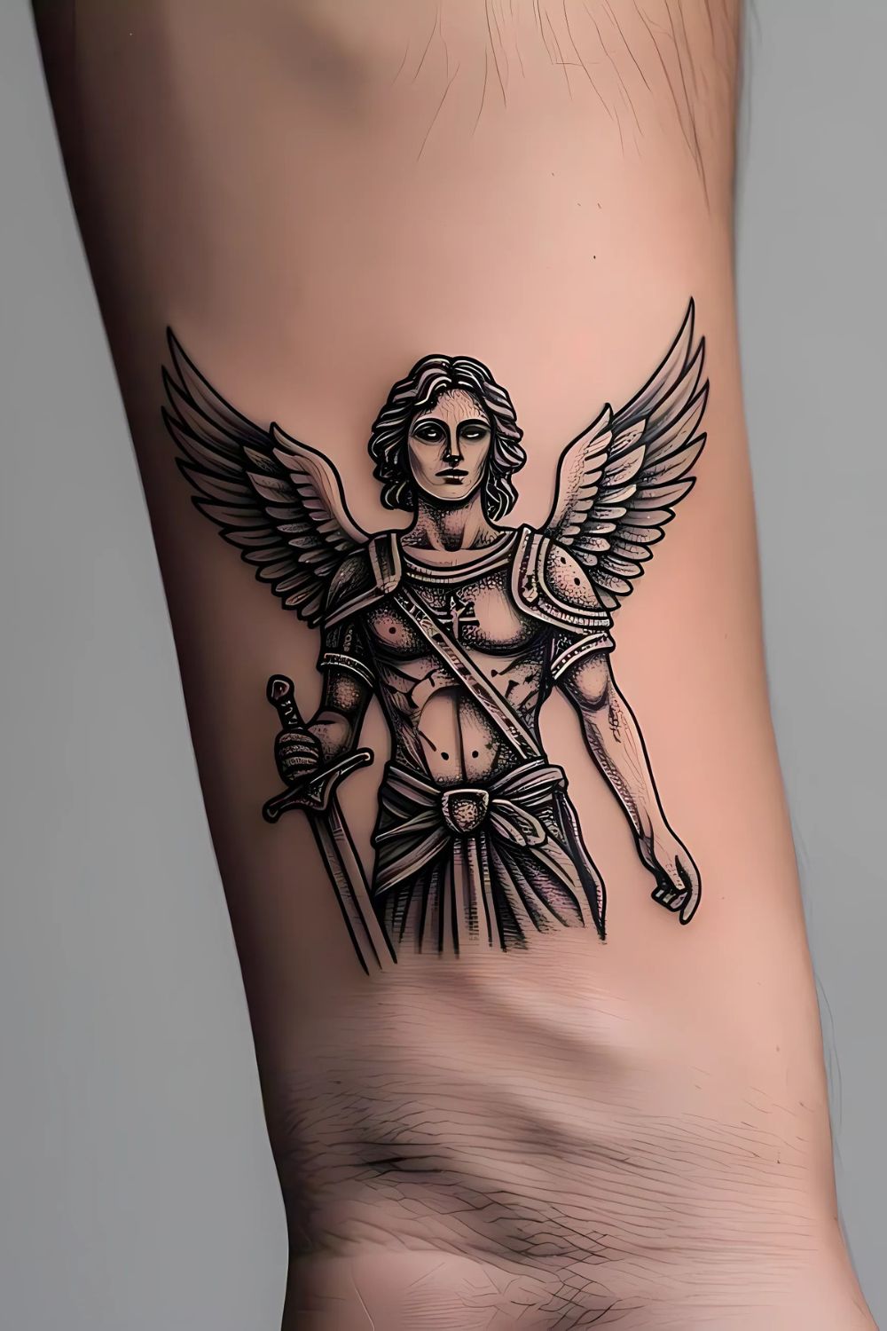 Saint Michael Tattoo on the Forearm or Arm