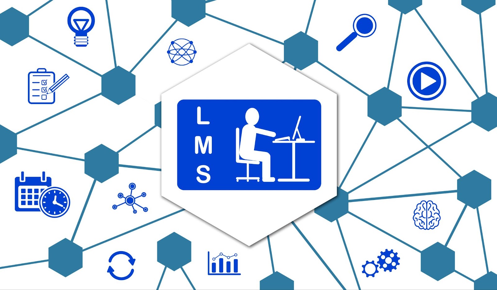 Concept of lms with connected icon