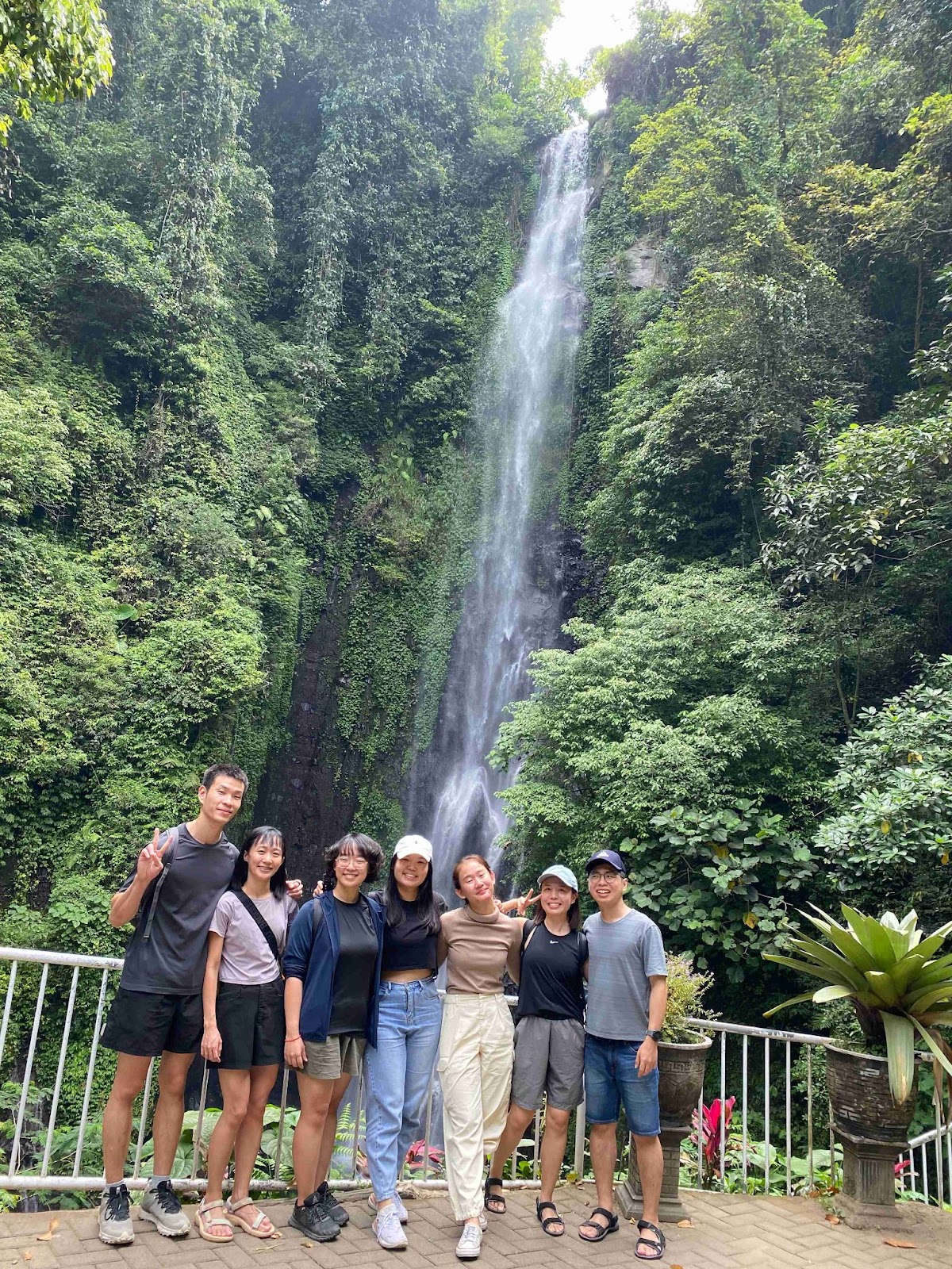 group in Madakaripura Waterfall