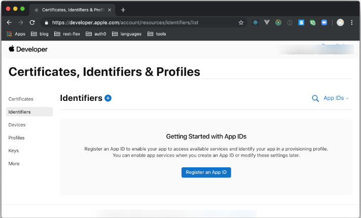 Certificates, IDs, & Profiles